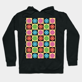 Daisy Checkered Pattern Hoodie